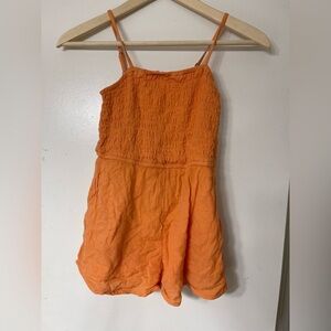 Orange Sleeveless Romper
